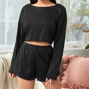 Trim Tee & Shorts Pajama Set